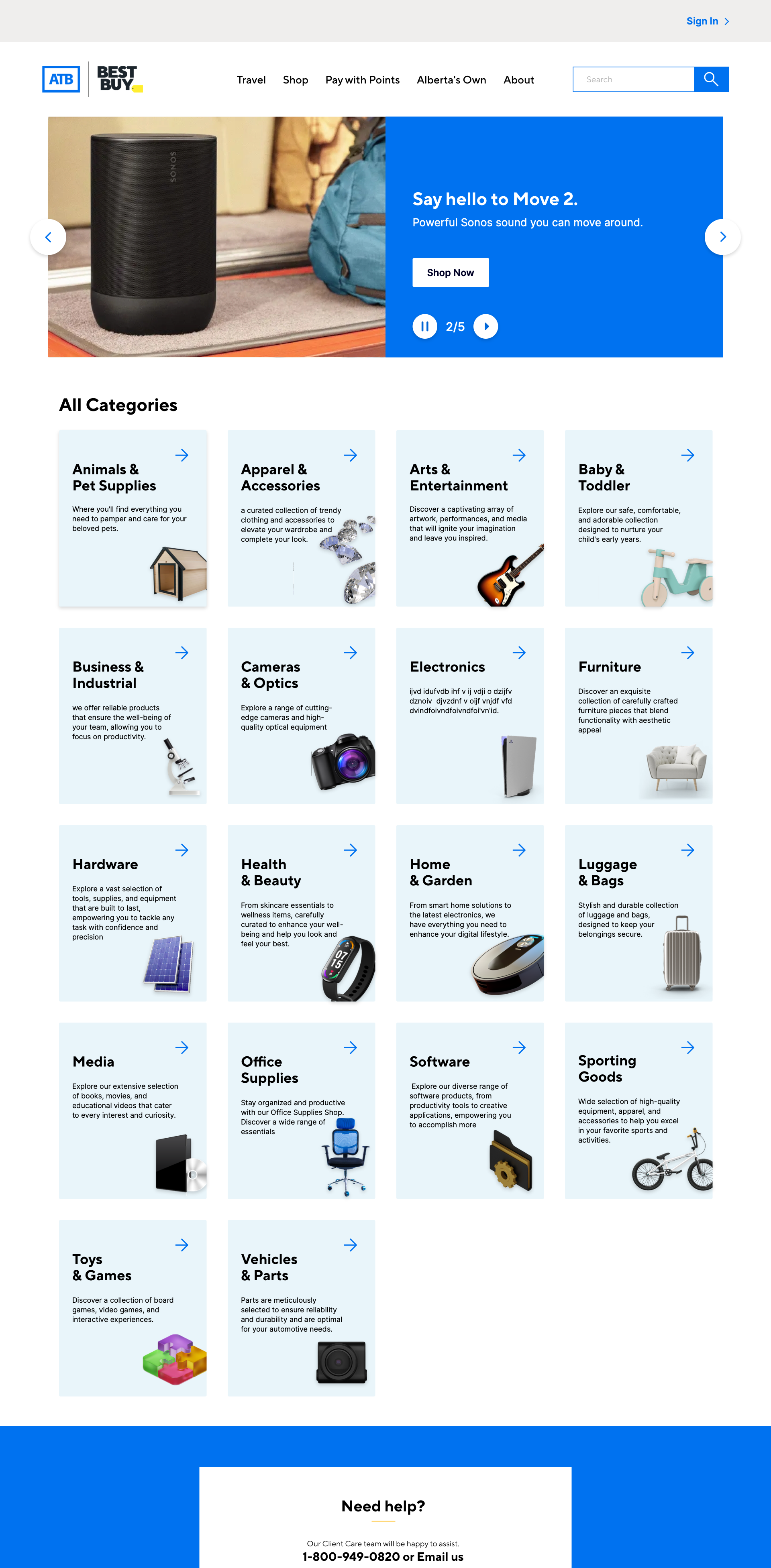 ATB Rewards redesigned best buy categories interface.